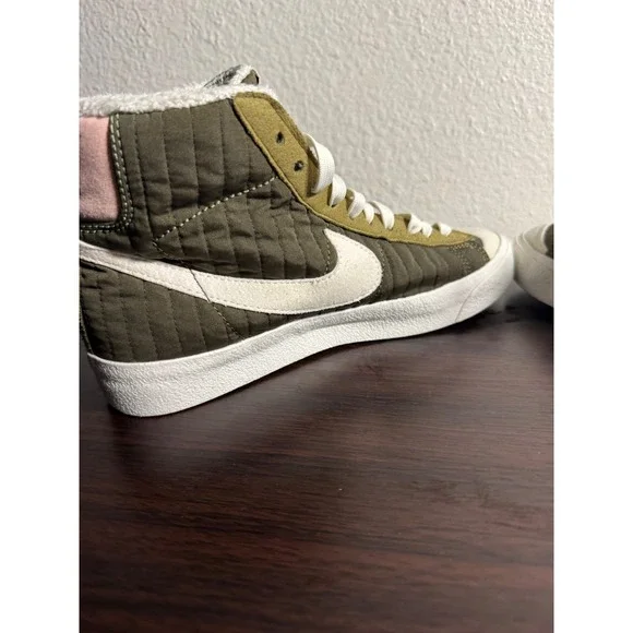 Nike Blazer Mid '77 SE Recycled Olive Green Pink Quilt GS US 4.5Y fits like 6.5w - Picture 5 of 9